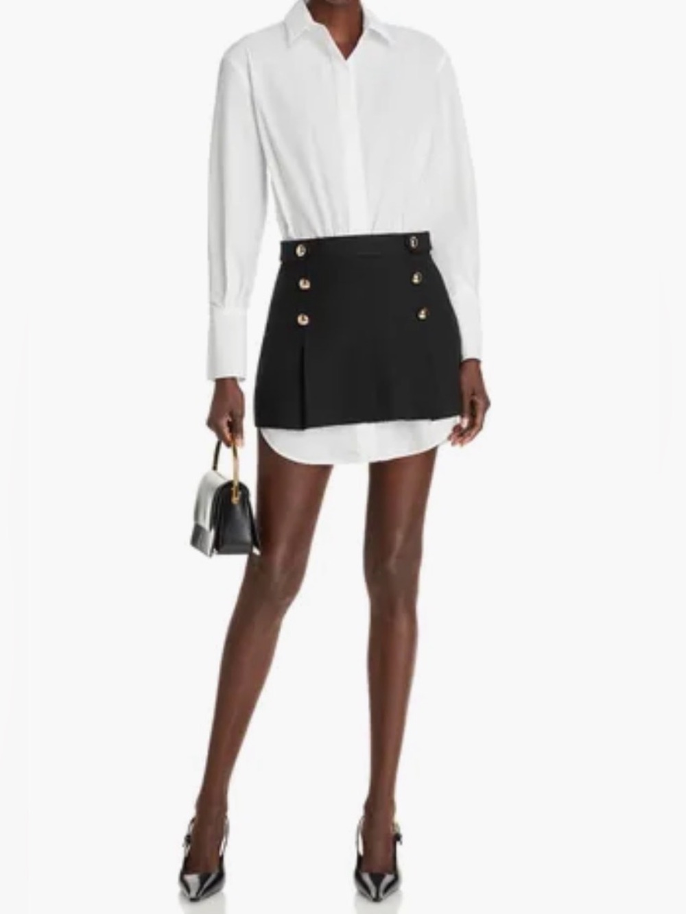 SIMKHAI Warren Shirt Combo Mini Dress